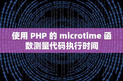 使用 PHP 的 microtime 函数测量代码执行时间