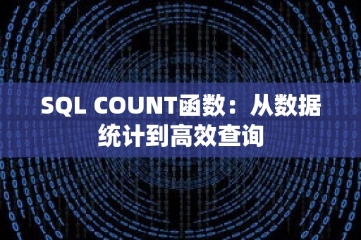 SQL COUNT函数：从数据统计到高效查询