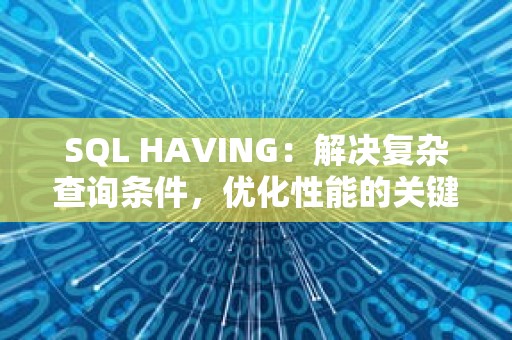 SQL HAVING：解决复杂查询条件，优化性能的关键