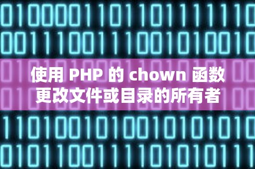 使用 PHP 的 chown 函数更改文件或目录的所有者